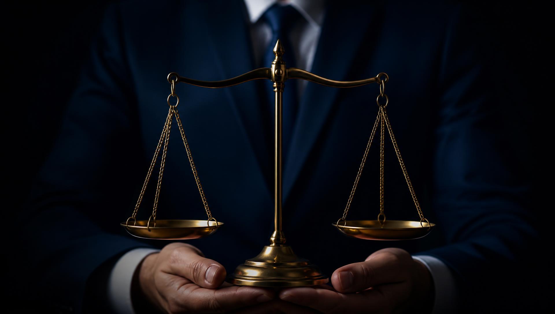 Balança da justiça representando a atuação jurídica do escritório Peçanha Martins